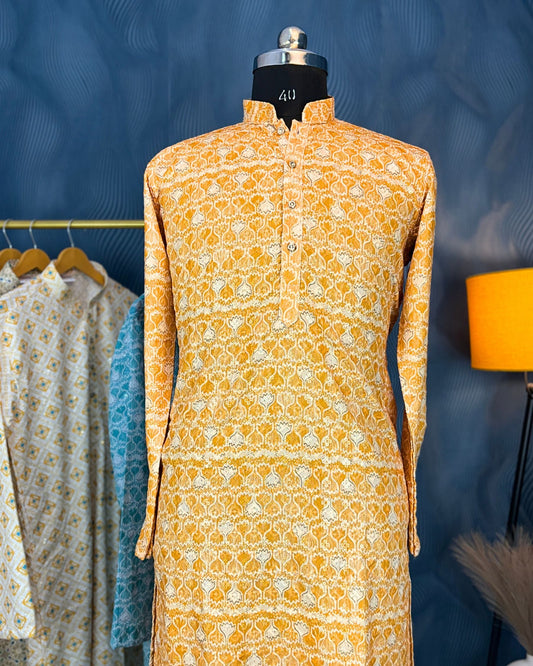 Vintage Lucknowi Printed Kurta