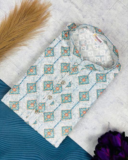 Timeless Lucknowi Print Kurta