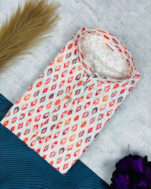 Royal Lucknowi Print Kurta