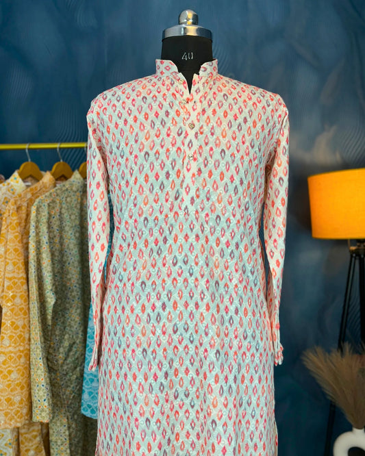 Royal Lucknowi Print Kurta