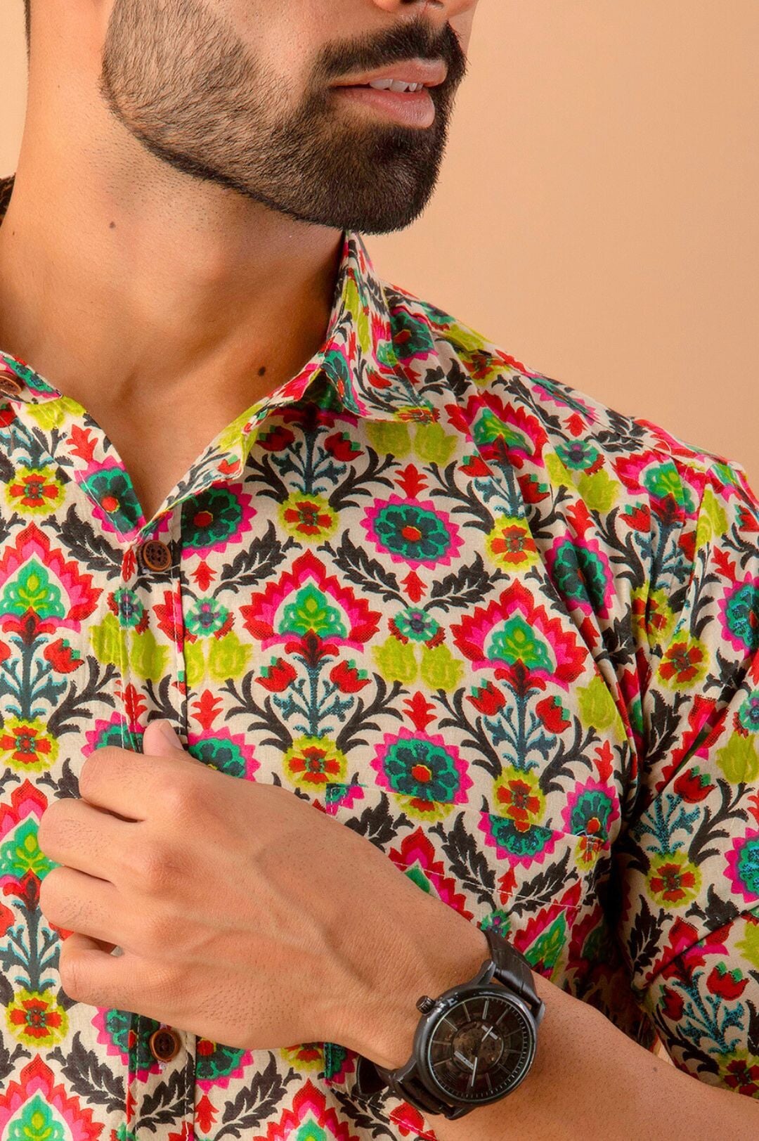 Tribal Printed Premium Cotton Rayon Shirt Full Sleeve Shirt Rawba - Formerly Rajmohar