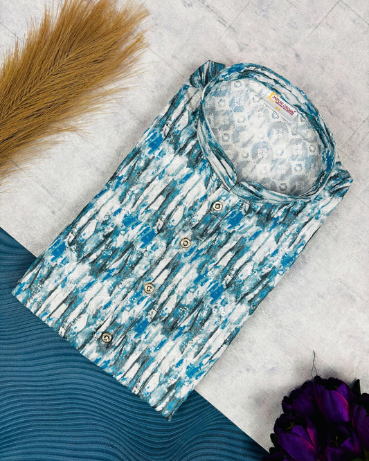 Refined Lucknowi Print Kurta