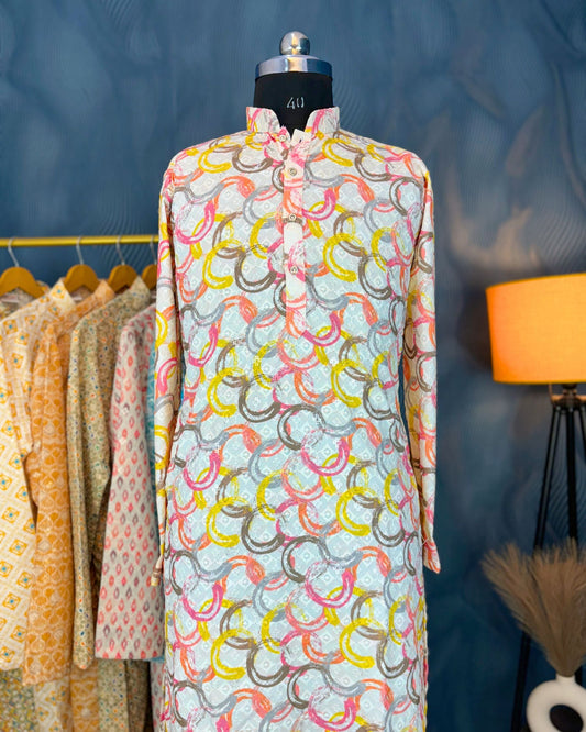 Elegance of Lucknow Print Kurta