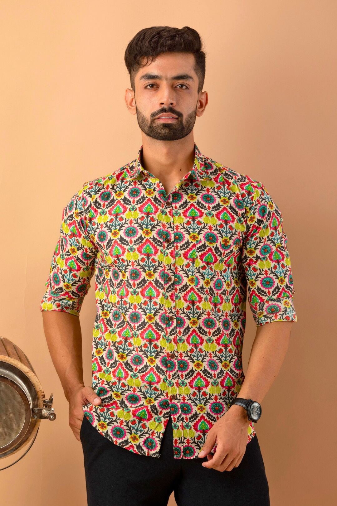 Tribal Printed Premium Cotton Rayon Shirt Full Sleeve Shirt Rawba - Formerly Rajmohar